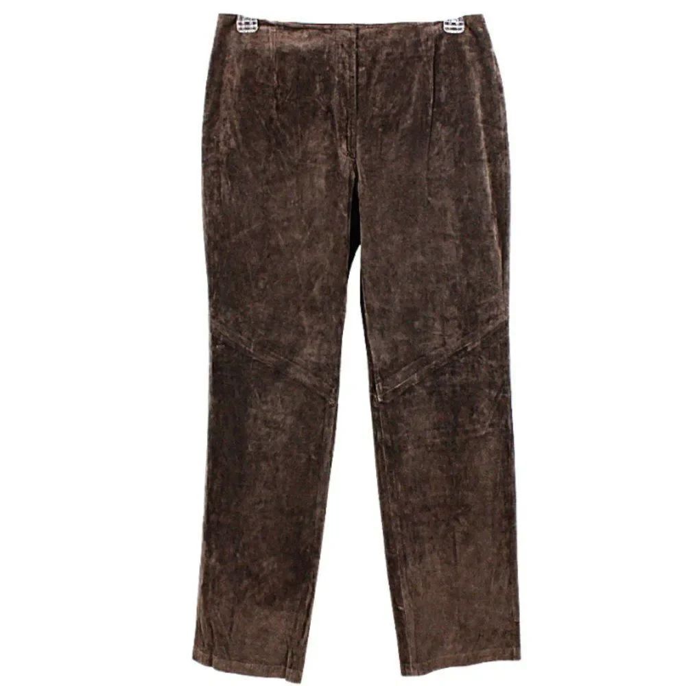 Vintage Leather Suede Pants High Rise Brown Vanishing Waist Women’s Size 14